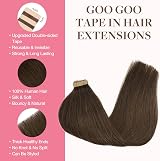 GOO GOO Tape In Hair Extensions 20inch 100g 40pcs Chocolate Brown Remy view 2