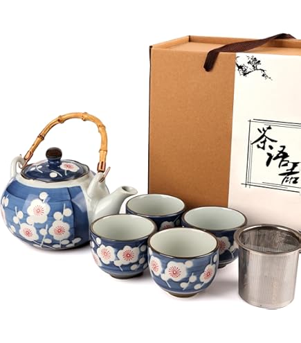 Amazon.com | Porcelain Tea Set 3 piece Japanese Style Asian