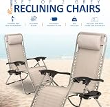 SUNMER Set of 2 Sun Lounger Garden Chairs with Cup and Phone Holder Grey view 3
