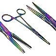 Multi Color Rainbow Mosquito Hemostat Forceps 5" Straight Pliers Stainless Steel (A2ZSCILAB Brand)