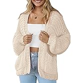 Women's Cardigan Soft Pocketed Long Sleeves Casual Knitted Open Front Cardigans Lightweight Sweaters