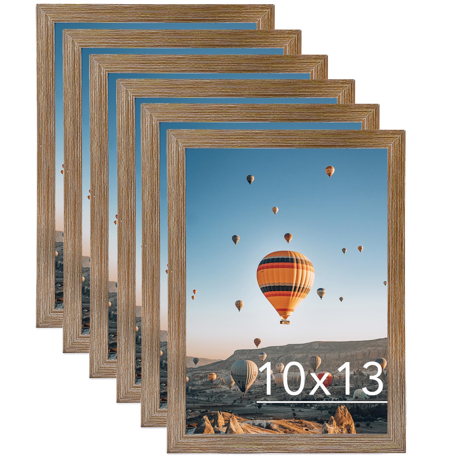 JCJMY 10x13 Rustic Brown Picture Frame Set of