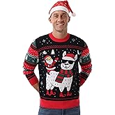 Askdeer Men's Ugly Christmas Sweater Soft Casual Xmas Pullover Classic Knitted Crewneck Sweaters with Ribbing Edge