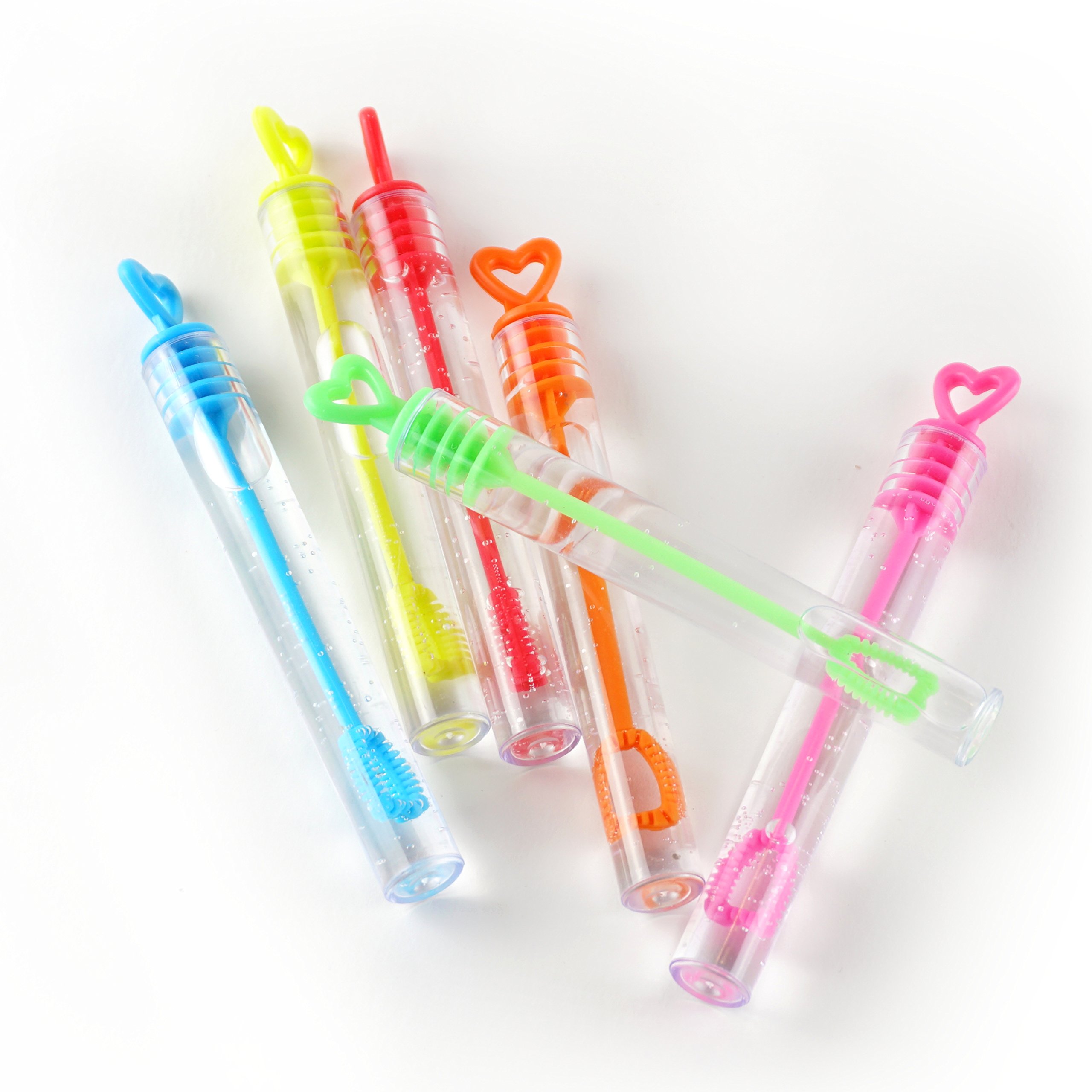 Louisiana premium soap bubbles set in white - 48 pieces with heart handle - Loving gift for wedding baptism birthday golden wedding engagement Valentine\'s Day guest gift party- Ideal setting for gorgeous photos