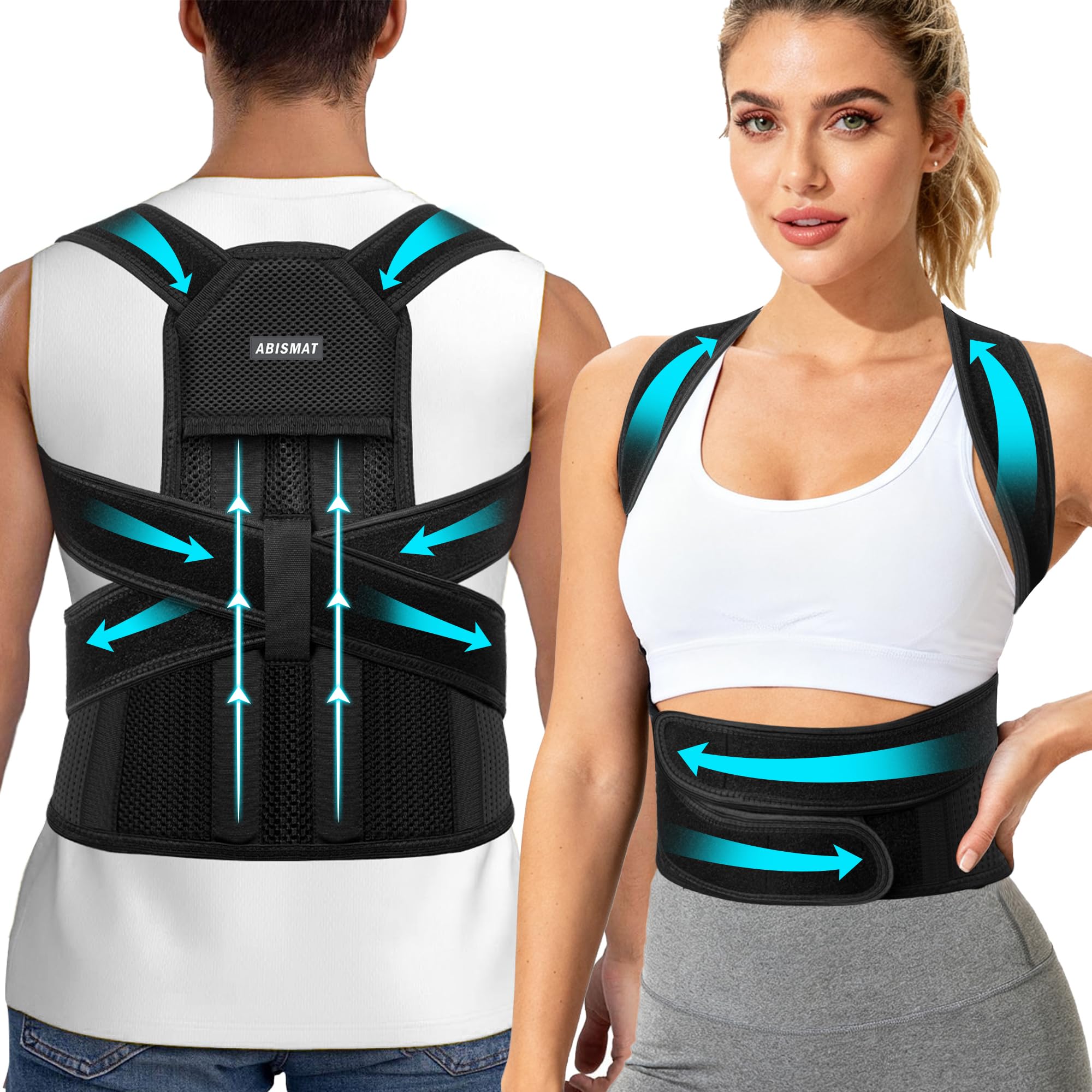 Photo 1 of ***FACTORY SEALED***Abismat Posture Corrector for Women and Men, Back Brace Support for Upper and Lower Back Pain Relief, Adjustable for Back straightener, Spine Alignment, Scoliosis, Hunchback, Spine Corrector