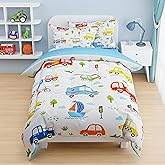 Transportation Duvet Cover Sets Twin Size for Kids Boys, Include 1 Polyester Comforter Cover 68x86 Inches and 1 Pillowcase 20x26 Inches, Comforter Not Included, Gift for Christmas Birthday