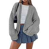 dowerme Women's Oversized Cardigan Sweaters 2025 Fall Fashion Open Front Long Sleeve Outerwear Chunky Knit Winter Coats