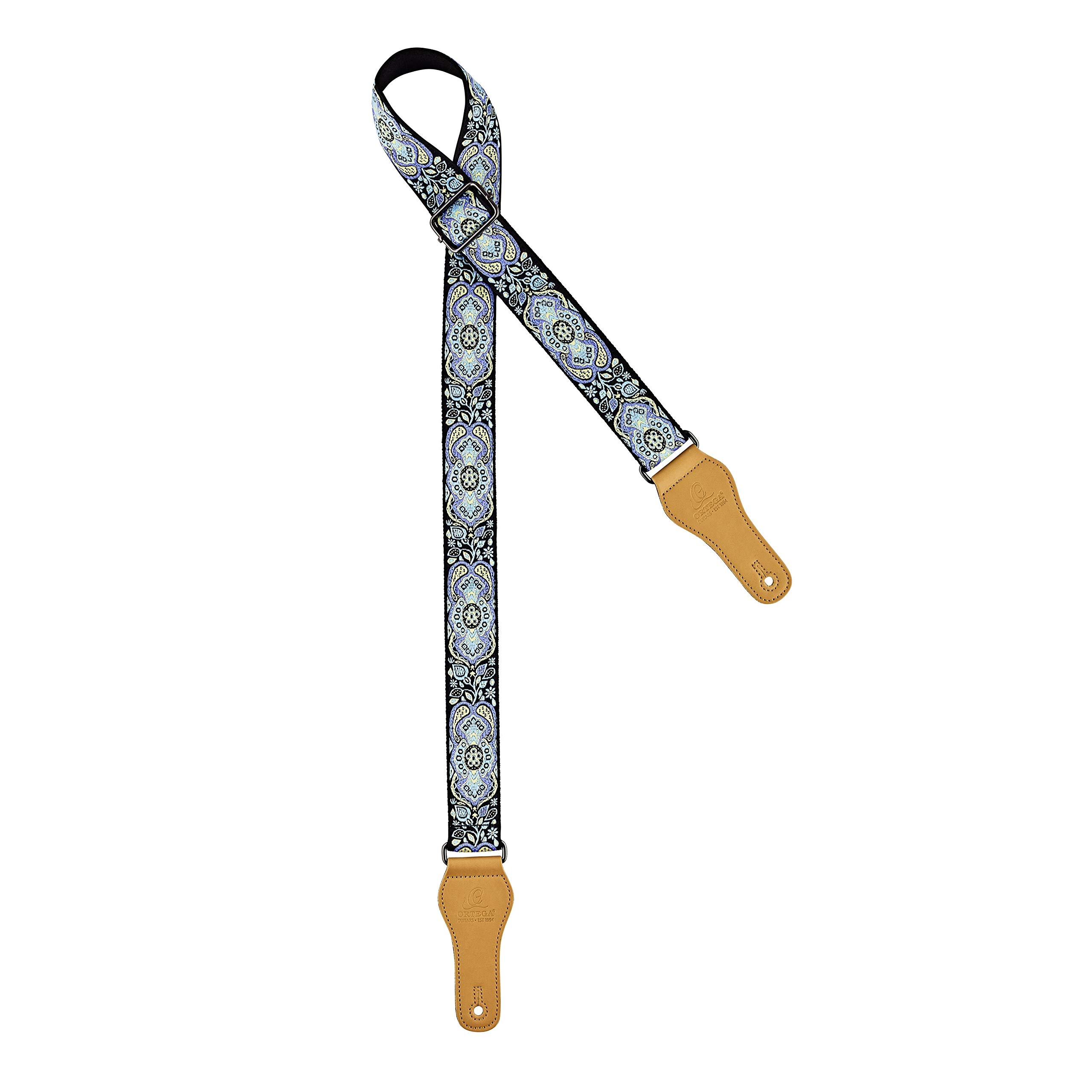 Ortega Guitars Adjustable Ukulele Strap – Creative Series – Cotton, Classic Blue (OCS-550U)