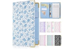 ELLASEEK Server Books for Waitress, Leather Server Book with Zipper Pocket, Cute Servering Book with & Pen Holder Fits Servers Apron