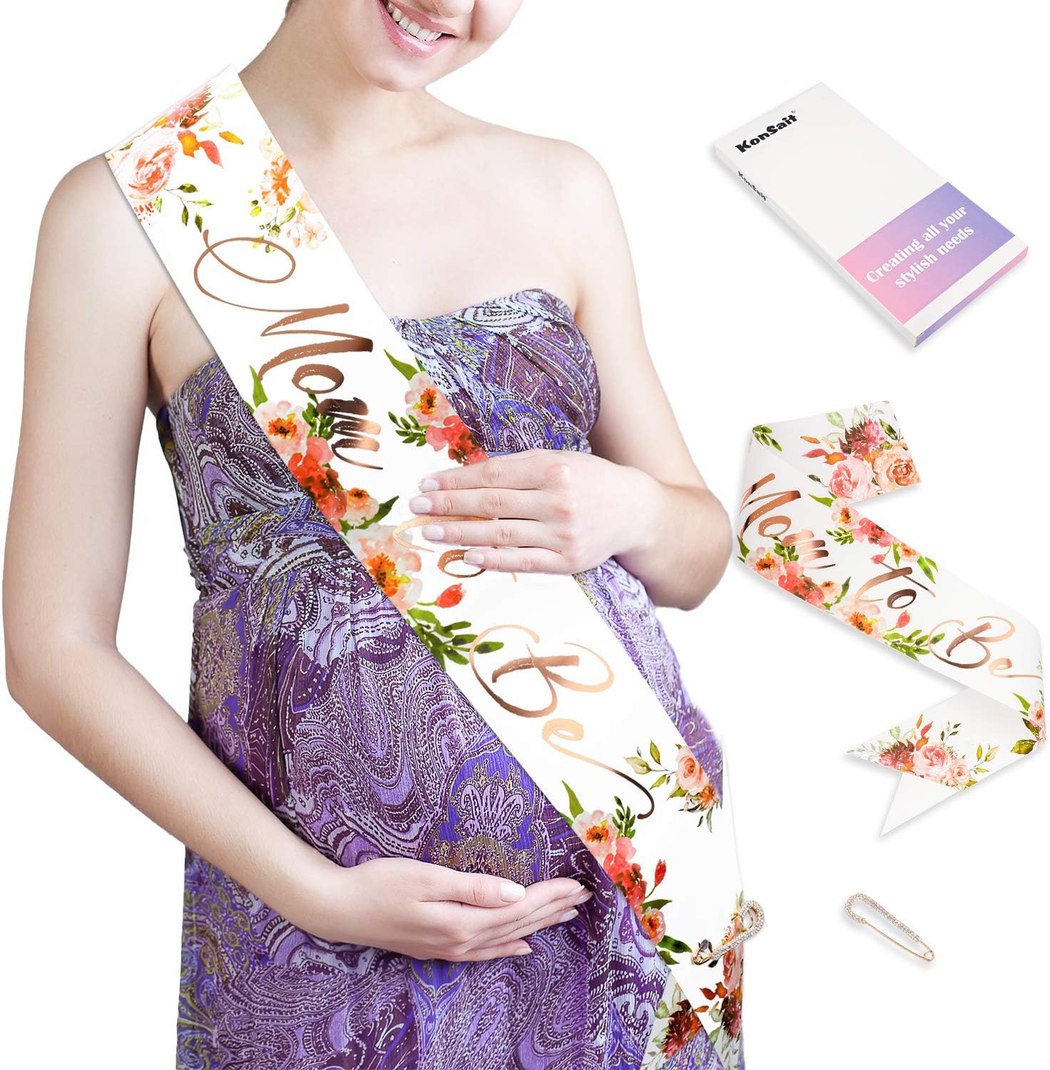 rose gold mummy to be sash