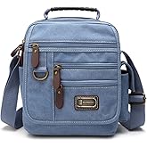 Sunsomen Mens bag Canvas Shoulder Bag Small Messenger Crossbody Bag Work Bag Vintage Multi-function