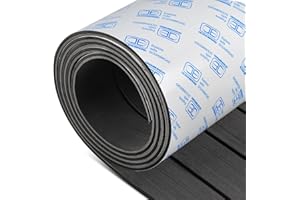 OCEANBROAD Boat Flooring EVA Foam Self-Adhesive 96''x45.6''/36''/28.8''/16.8'' Faux Teak Marine Boat Decking Sheet for Jon Boats Yacht Floor