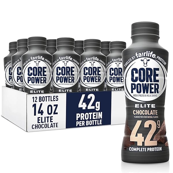 CORE POWER ELITE HIGH PROTEIN SHAKE, CHOCOLATE, 42G BOTTLE, 14OZ, 12 PACK