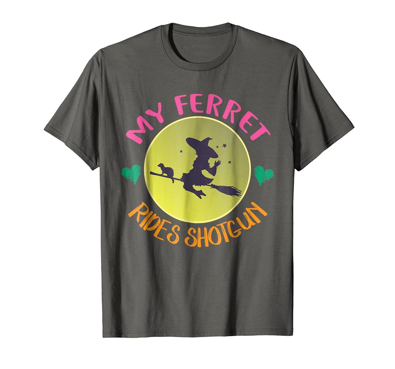 My Ferret Rides Shotgun T-Shirt Cute Halloween Costume Gift-Rose