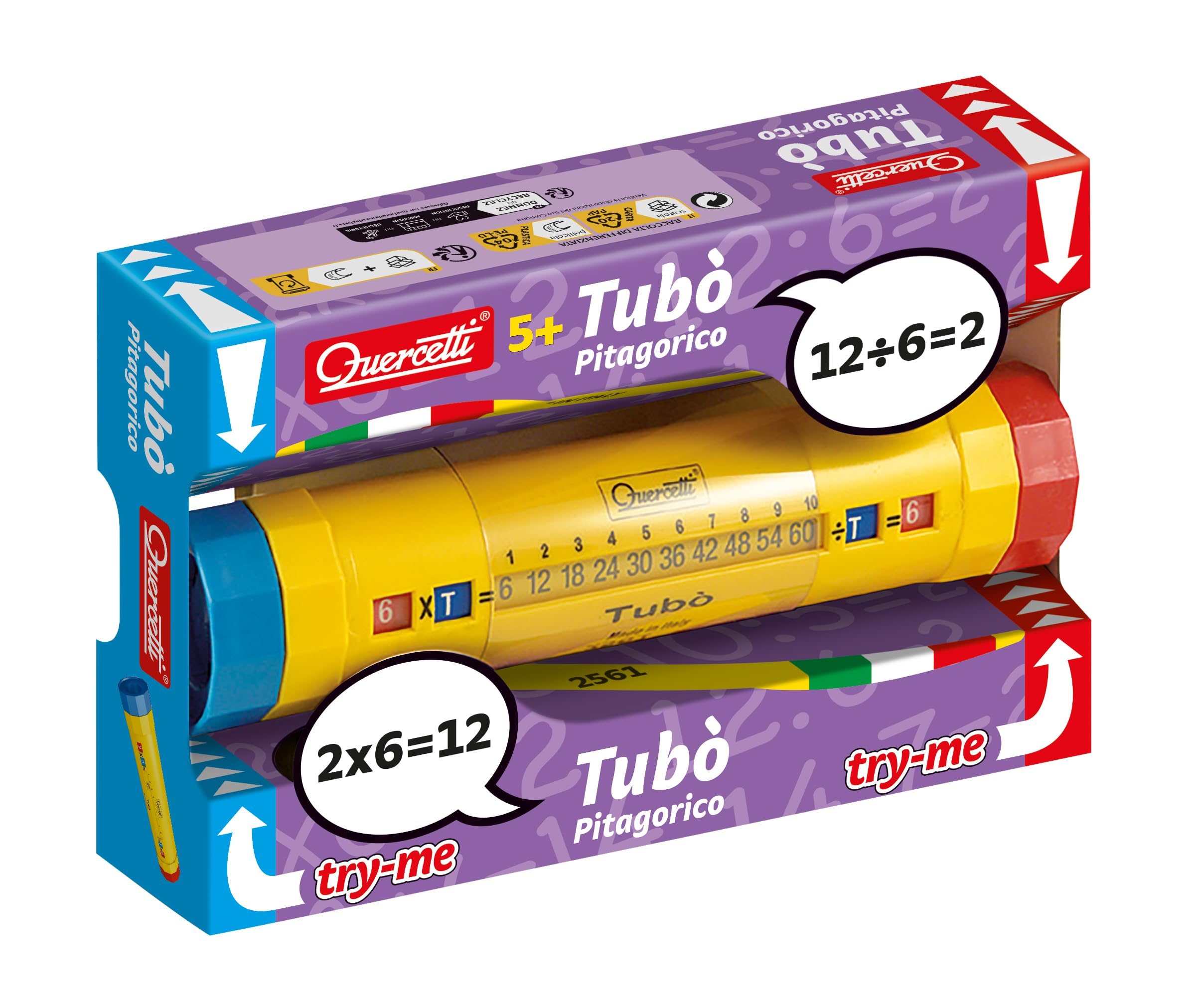 Quercetti Pythagorean Tube, Learning Tool for Multipliction Tables, For Boys and Girls Ages 5+, Multiplication and Division