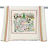 Catstudio Washington Dish Towel - U.S. State Souvenir Kitchen and Hand Towel with Original Artwork - Perfect Tea Towels for Washington Lovers, Travel Souvenir