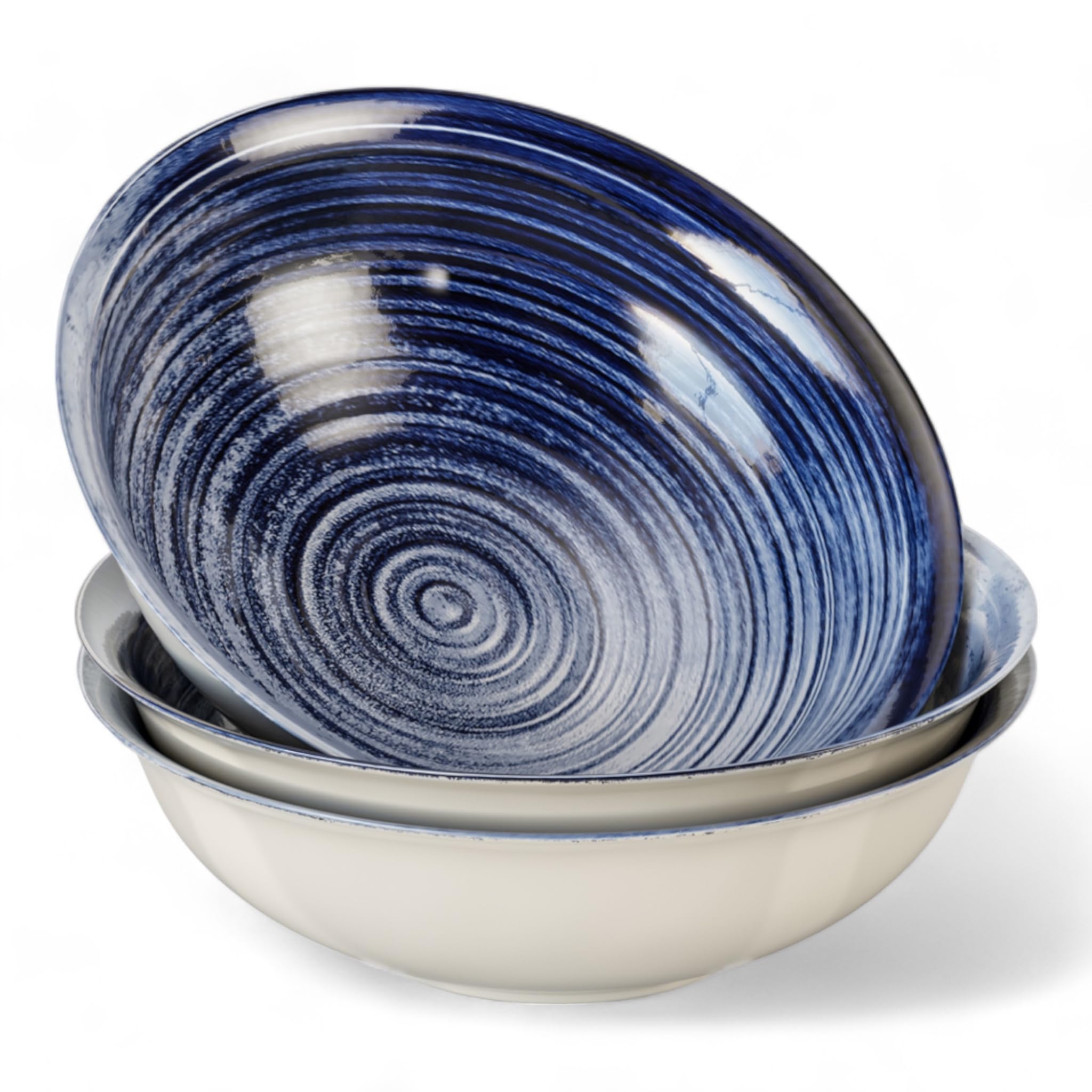 Bascuda Porcelain Cereal Bowl Set of 4 – 600ml, 18cm – Elegant Bowls for Soup, Cereal, Salad, Dessert & More – Stackable, Microwave & Dishwasher Safe, Durable & Stylish