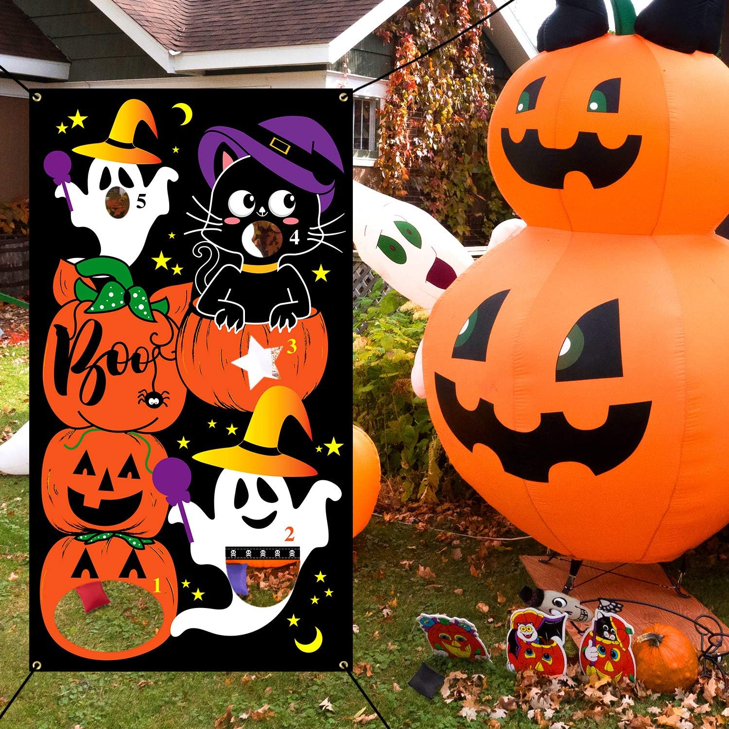 Black Cat Ghost Whaline Halloween Bean Bag Toss Games Star Halloween