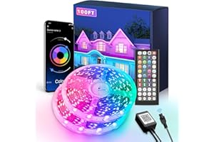 MuliVid Waterproof Outdoor led Strip Lights,100ft led Lights IP65 with App Control and Remote,RGB Color Changing Waterproof Led Rope Lights for Tree,Yard,Balcony,Party and Patio