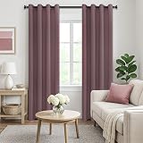 MRTREES Blackout Curtains 66x90 Inch 2 Panels Blush Pink Eyelet Thermal view 7