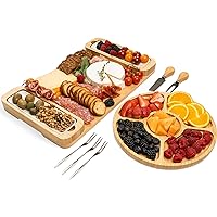 Charcuterie Board Gift Set - Cheese Board & Serving Tray - Bamboo Charcuterie Boards - Gifts for Women - Housewarming Present