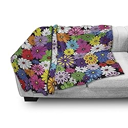 Ambesonne Flower Throw Blanket, Floral Vivid