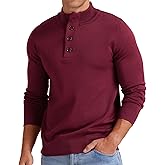 Anelune Men's Casual Knitted Mock Neck Pullover Sweater
