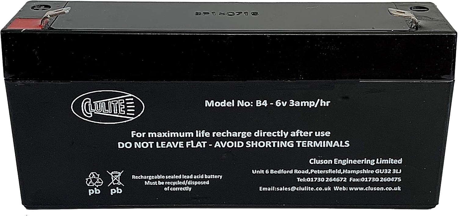 Clulite 6v 2.8amp/hr SLA Battery,Black - Image 3