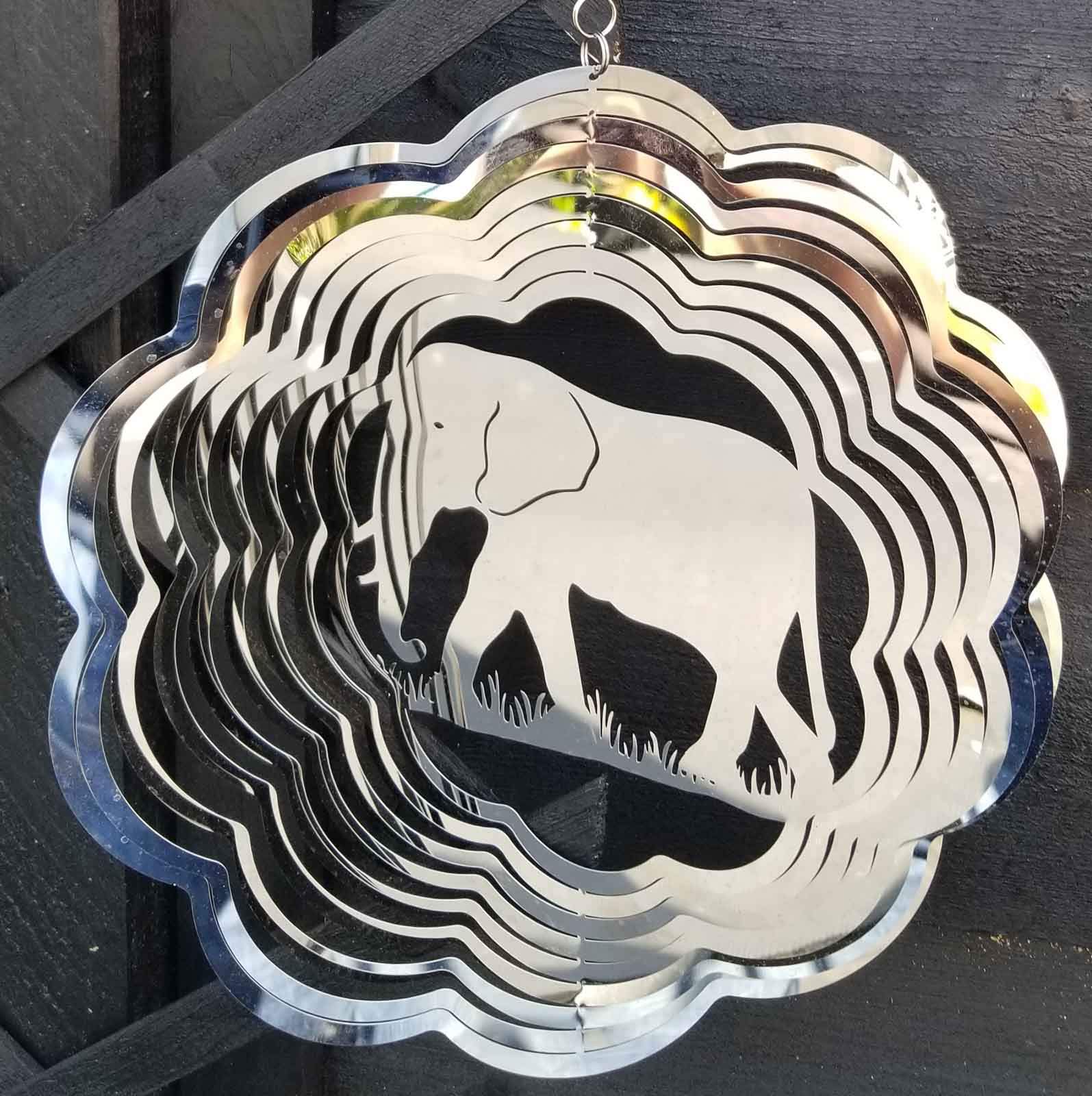 SK Style Stainless Steel Wind Spinner - 3D Mobile - Elephant Spinner
