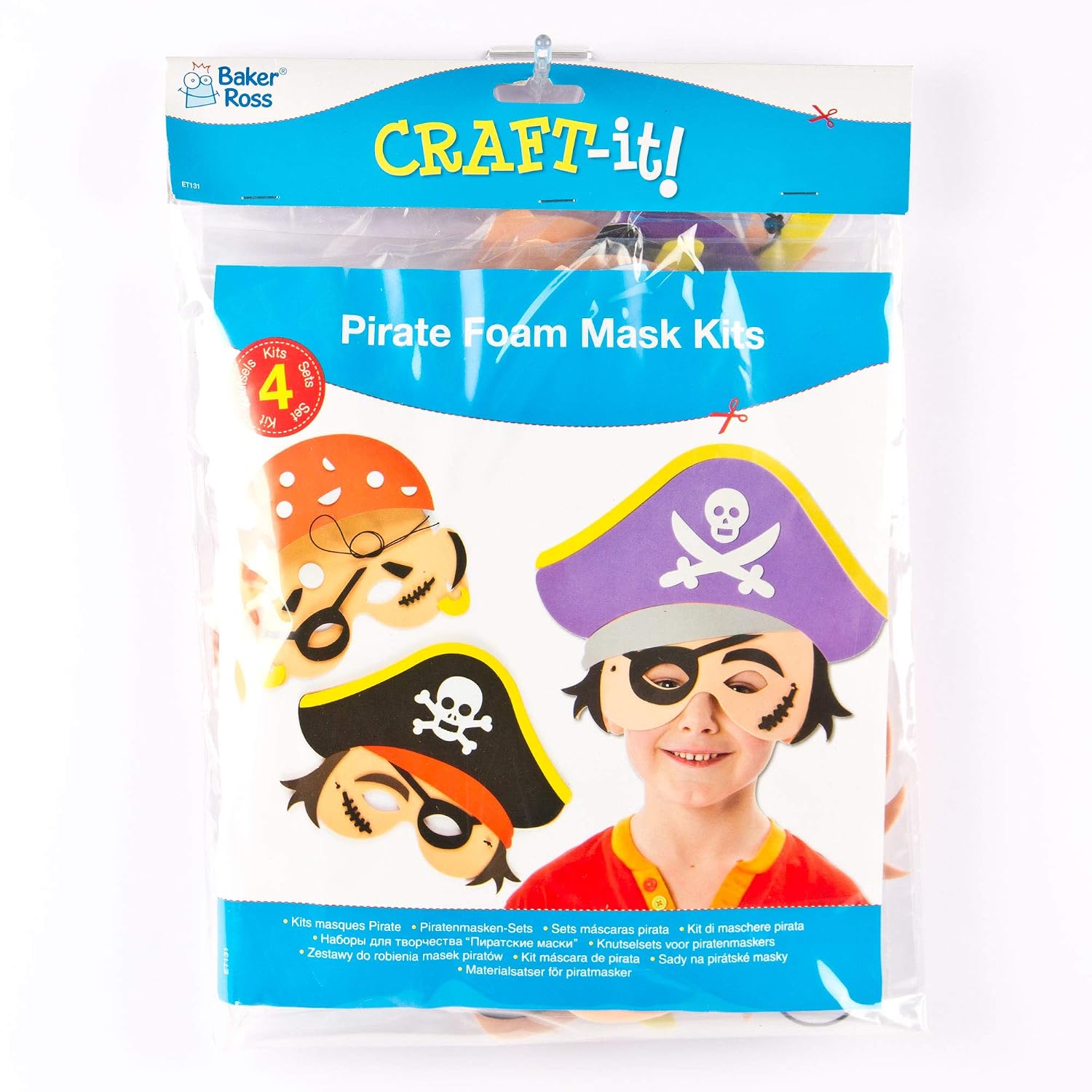 Baker Ross ET131 Pirate Mask Kits (Pack of 4), Assorted, 25 cm - Image 4