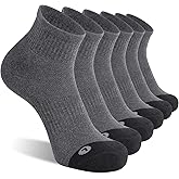 FITRELL 6 Pack Men's Athletic Ankle Socks Cushioned Sports Running Socks 7-9/9-12/12-15