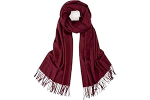 Bawnhaw Large Scarf Cashmere-Feel Shawl for Women, Fall Winter Soft Fringe Pashmina Wrap for Wedding Bridal Evening Dresses