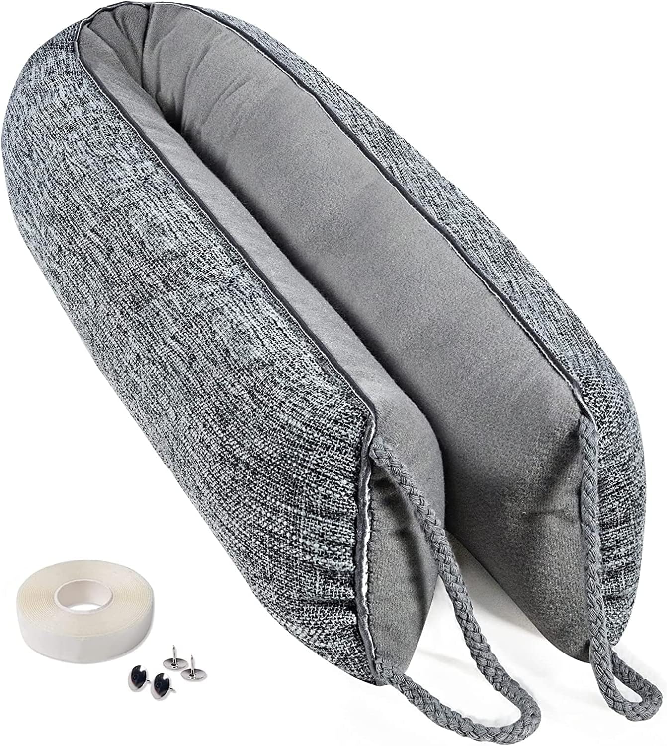 Draft Stoppers - HADOR Door Draft Stopper for Bottom of Doors 38 Inch, Weighted Under Door Snake Noise/Breeze/Cold Air Blocker, Gray Soundproof Door Pillow Stopper