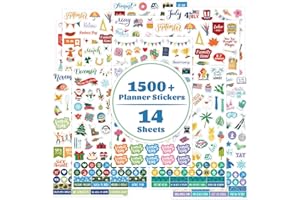 SHOPARR Planner Stickers - 12 Festival Theme Monthly Planner Stickers, Accessories 14 Sheet 1500+ Colourful Sticker，Holiday Seasonal Sticker, for Calendar Journaling, Gifts