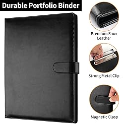 Professional Padfolio with Clipboard, Faux Leather