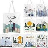 Paterr 9 Pcs City Souvenirs Gifts New York Tote Bag Bulk San Francisco Canva Tote Boston Chicago Souvenirs for Women Travel