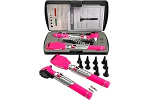 ARTLAB Premium Double Handle Otoscope Set -Otoscope/Great for School -Cynamed (Pink)
