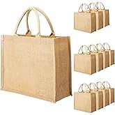 Segarty Tote Bags, 12 Pack Small Burlap Jute Bag Reusable Canvas Gift Favors Bag with handles Blank Tote Bulk for Bridesmaid Wedding, Women Grocery Shopping, Bachelorette Party, Beach Trip, DIY