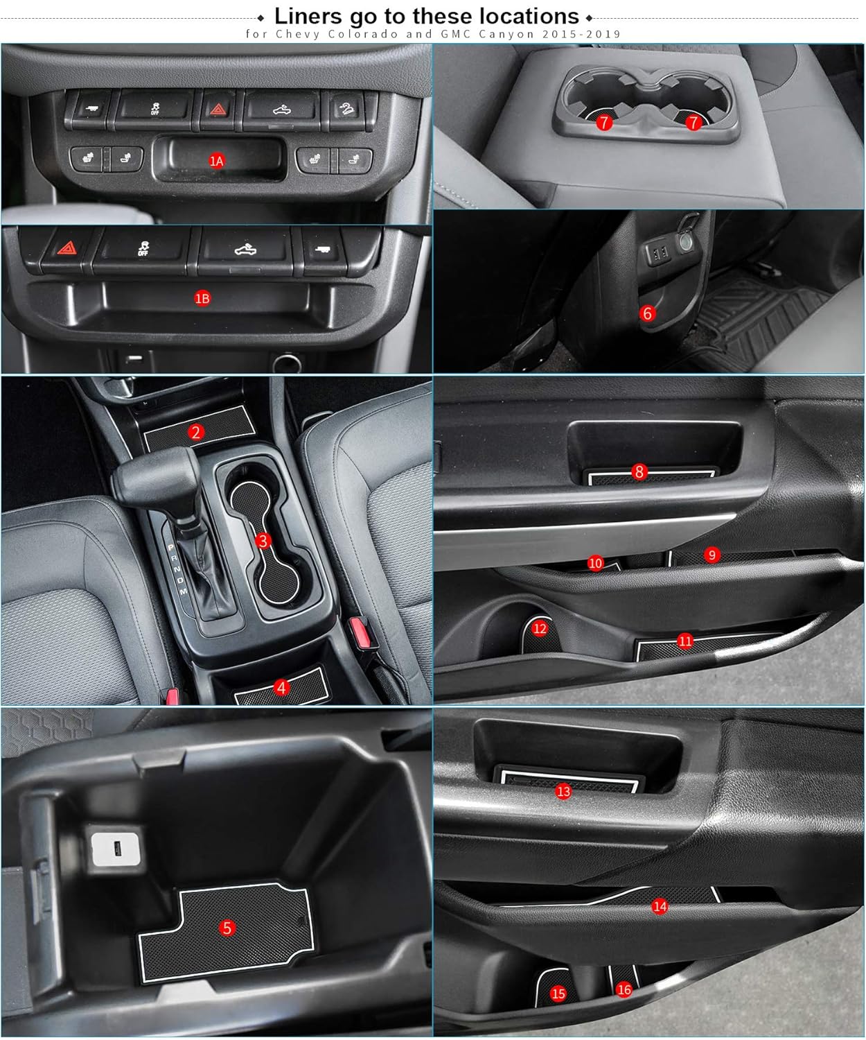 aftermarket car consoles on Center Floor Consoles Crew Cab 26pcs Auovo Anti Dust Door Mats For Chevy Colorado Gmc Canyon 2019 2018 2017 2016 2015 Interior Accessories Custom Fit Door Compartment Cup Center Console Liners Blue Interior Accessories