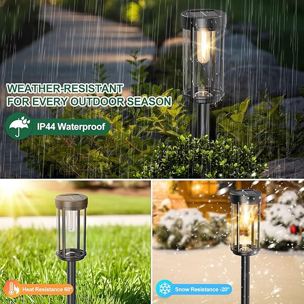 DAMAYCA 12 PACK SOLAR LIGHTS OUTDOOR WATERPROOF FOR GARDEN WALKWAY PATHWAY LAWN YARD DECORATIVE MODERN LANDSCAPE LIGHTING. (WARM WHITE LIGHT, 12)
