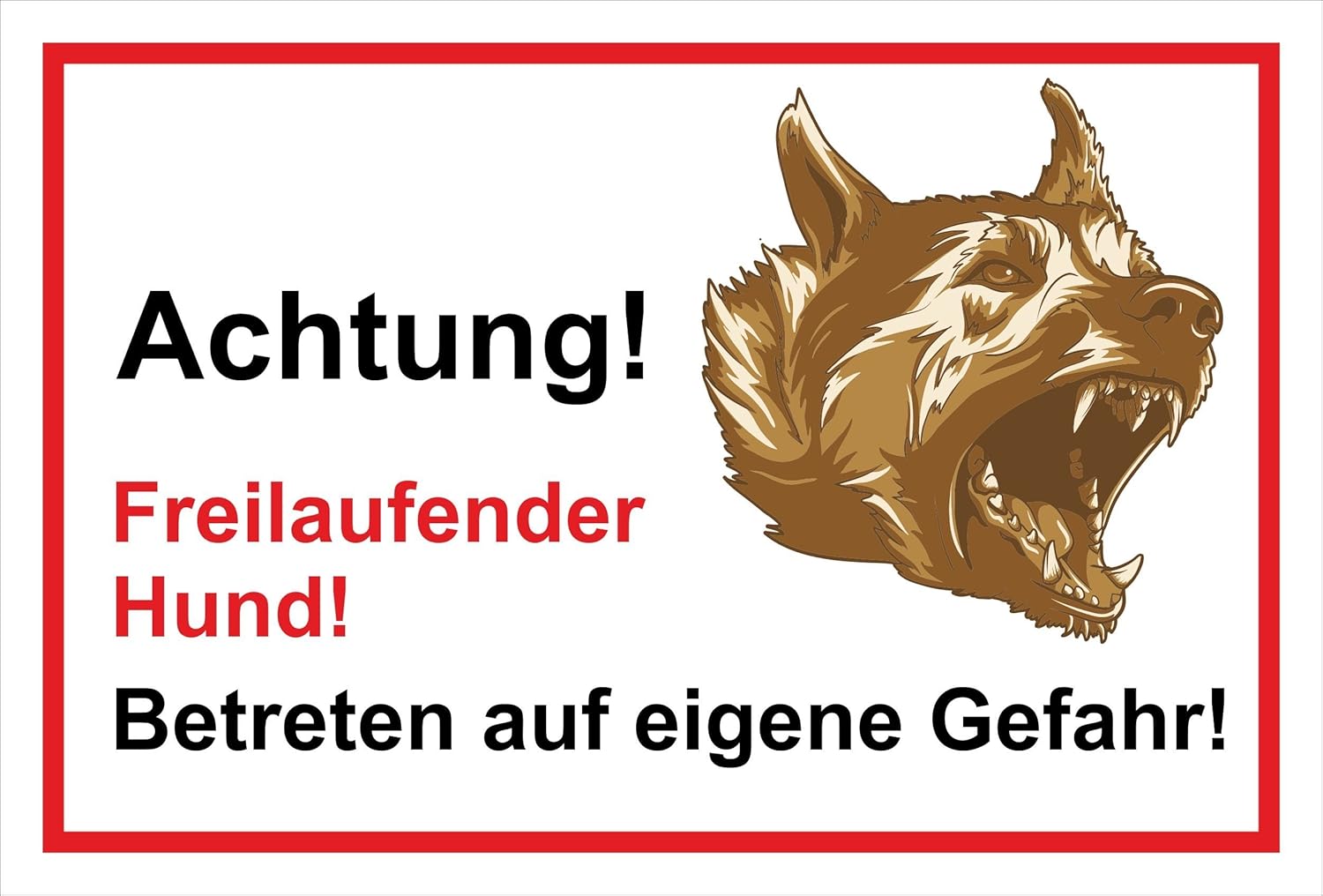 Melis Folienwerkstatt Schild Warnschild Hund Hundeschild 30x20cm