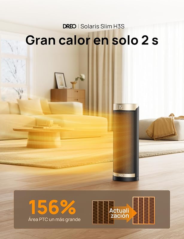calentador eléctrico, cerámica de calentamiento rápido de 1800 W con termostato, protección contra sobrecalentamiento y vuelco, temporizador de 1 a 12 h