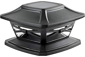 Davinci Lighting Flexfit Solar Outdoor Post Cap Lights - Includes Bases for 4x4 5x5 6x6 Wooden Posts - Bright LED Light - Slate Black (1 Pack)