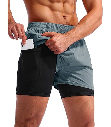 Nike Mens Division 3-in-1 Running Shorts Tight L Black/Gray at