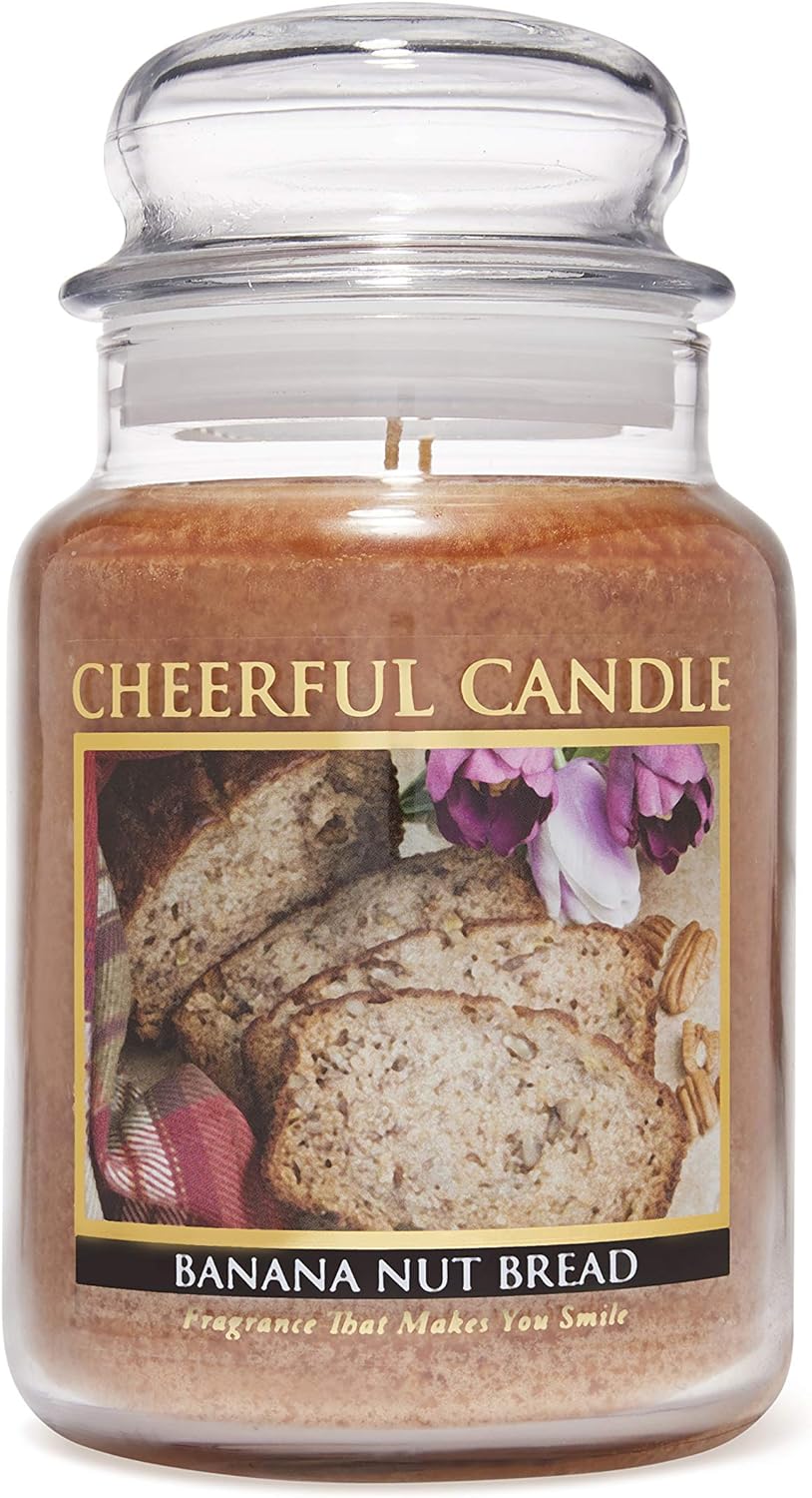 A Cheerful Giver Banana Nut Bread Jar Candle, 24-Ounce: Home & Kitchen