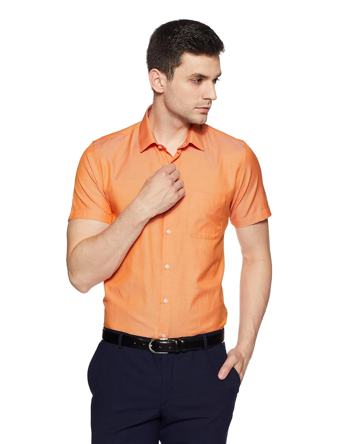 peter england men's plain slim fit formal shirt