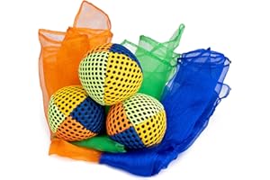 oazoxcx Juggling Scarves and Balls Set for Kids Soft Colorful Toys for Hand-Eye Coordination and Active Play Beginner Juggling Kit for Toddlers, Preschool, and Classroom Fun