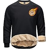 TACVASEN Mens Sherpa Lined Sweatshirts Winter Fleece Midweight Pullover Sweater Warm Crewneck Sweatshirt