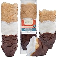 Baker’s Signature Lotus Baking Paper Cupcake & Muffin Liners Pack of 150 | Grease Resistant Wrappers – Will Not Curl or…