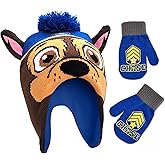 Nickelodeon boys Winter Hat and Mittens Set, Paw Patrol Chase Marshall Toddler Beanie for Ages 2-4